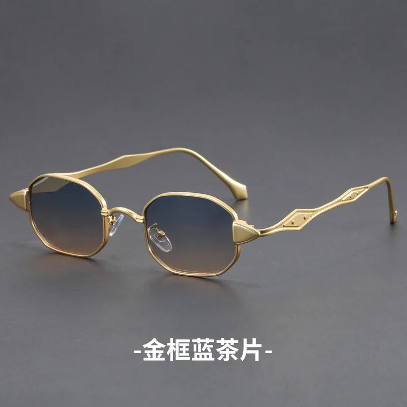 Narrow Sunglasses for Men Fashion Rectangle for Women Metal Decorative Glasses Trendy Luxury Brand Classic Sun Glasses New 2025