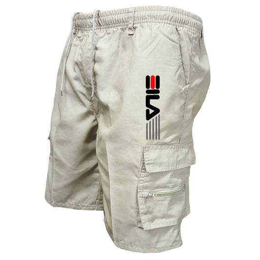 2025Men's Casual Work Shorts Multi-pocket Loose Drawstring Cargo Shorts Outdoor Sports Short Pants for Men Streetwear