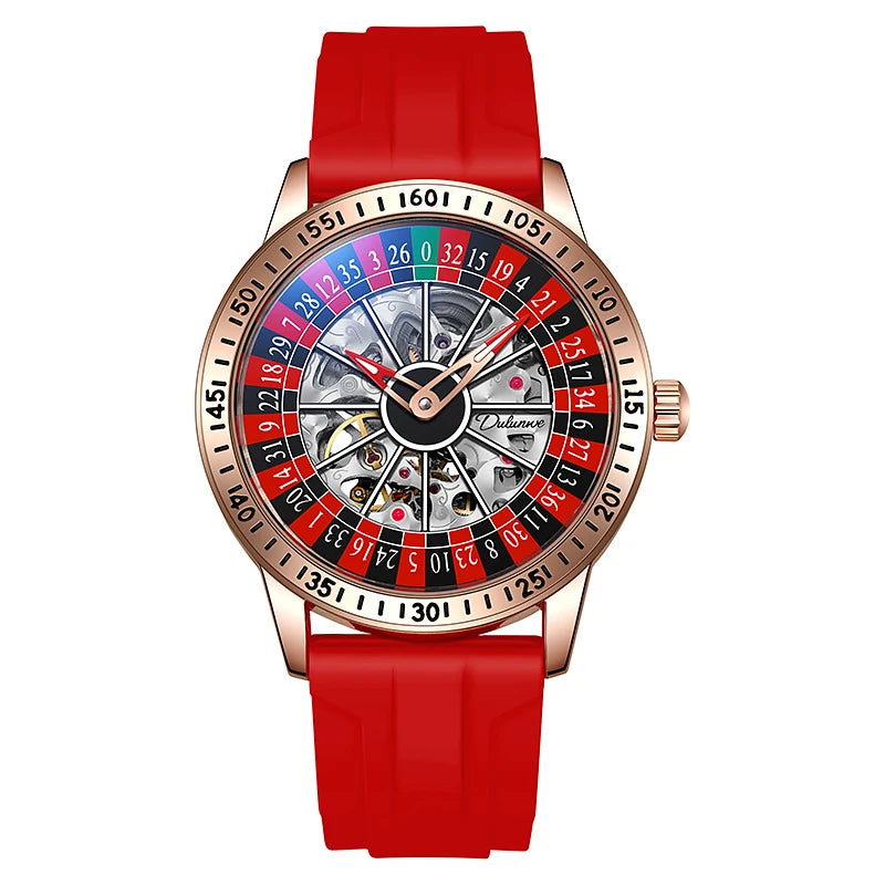 Men Mechanical Watch Automatic Luxury Gambling Rotating Plate Dial Wristwatch Man Casual Waterproof Luminous Clock Reloj Hombre