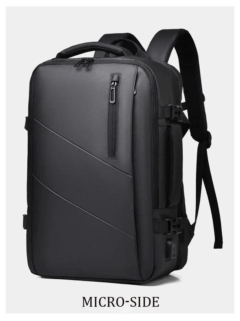 Large Capacity Men's Backpack Expandable Business Travel Bag 15.6 inch Laptop Waterproof Backpack USB Charging Camping Baggage