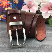 Brass Cowboy Belt Buckle Luxury Men Leather Belt Ceinture Homme Yellow Belts For Men Wide Male Strap Jeans Waist MBT0537