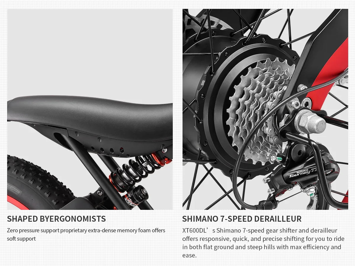 MEELOD XT600DL  Adult E-bike 26-inch Fat Tire E-Mountain bike 1000W*2 motor  52V25Ah battery commute Electric Bike