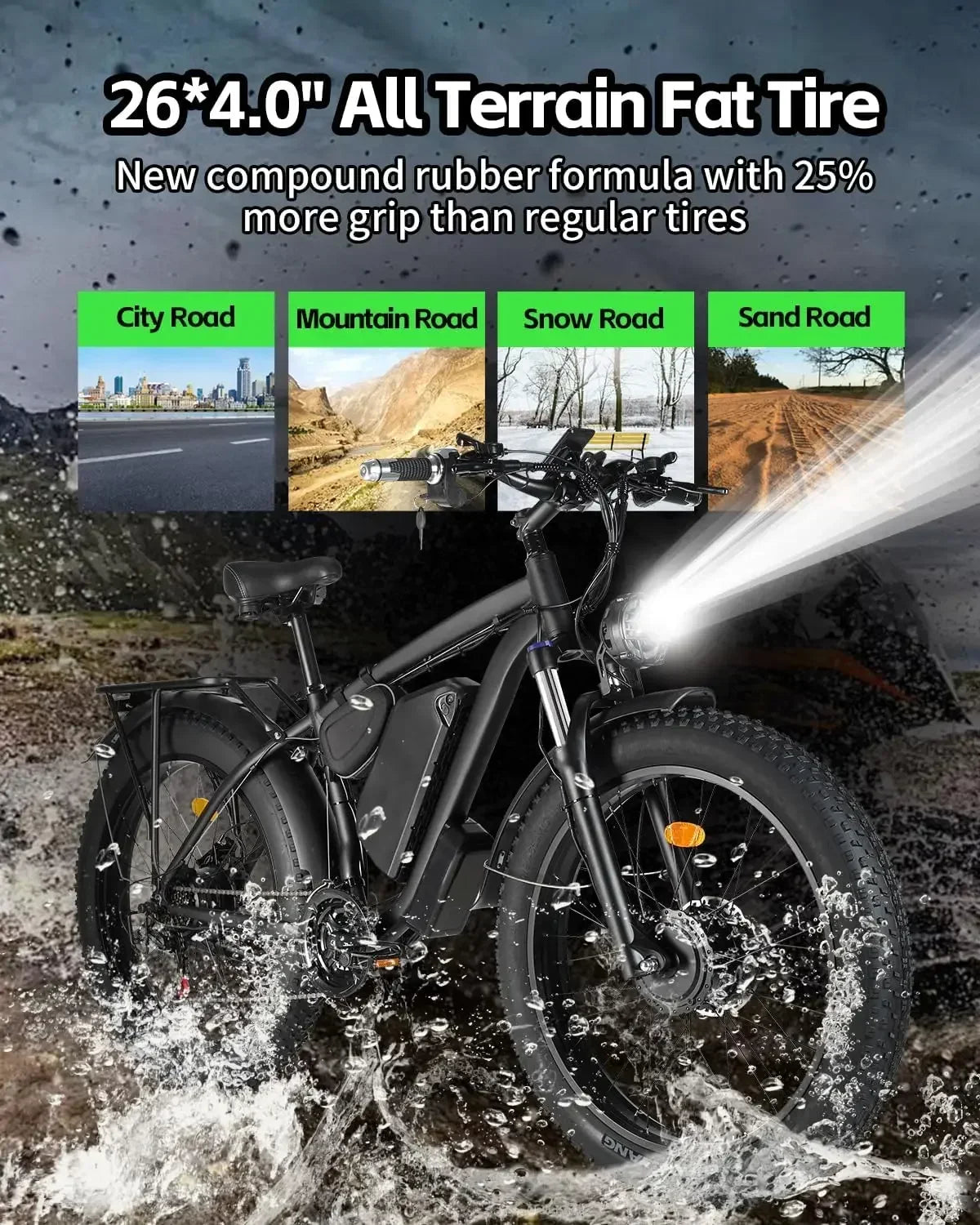 Electric Bicycle new B1 48v 22.4ah battery adult 2000W Dual Motor 26 inch tire All terrain Hydraulic brake multi-function E-bike