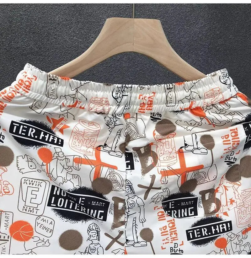 Hip Hop Men's Sports Shorts Summer Fashion White Short Pants Harajuku High Street Men's Clothing Casual Shorts Streetwear 2024