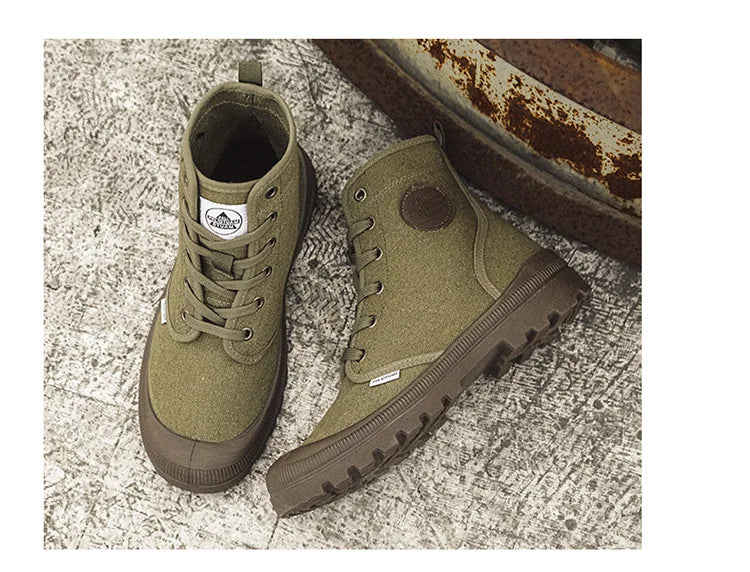 New Fashion High-top Mens Boots Outdoor Comfortable Mens Casual Boots Jungle Mountaineering Men Shoes Wide Bottom Platform Boots