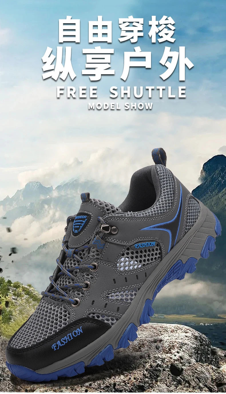 2025 Hiking Shoes for Men Non-slip Trekking Sneaker Spring Summer Breathable Rock Climbing Shoes Men Sport Outdoor Sneakers Man