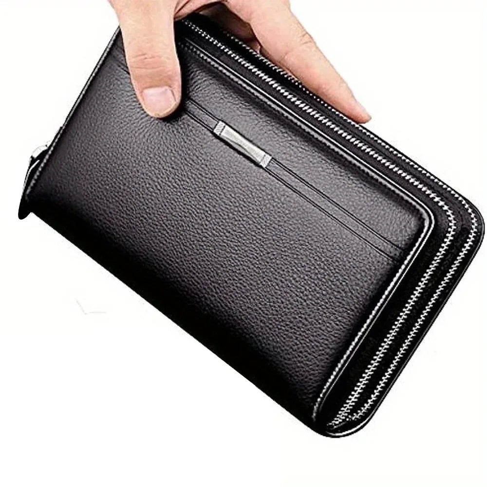 Mens Wallet Long Purse Leather Clutch Large Business Handbag Phone Card Holder Case Gift for Men Father Son Husband Boyfriend