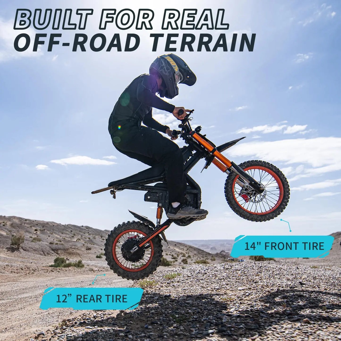 3000W Electric Dirt Bike 50MPH 25in Fat Tire Dual Removable 60V Battery All-Terrain Off-Road Snow Sand Adult Teen Custom
