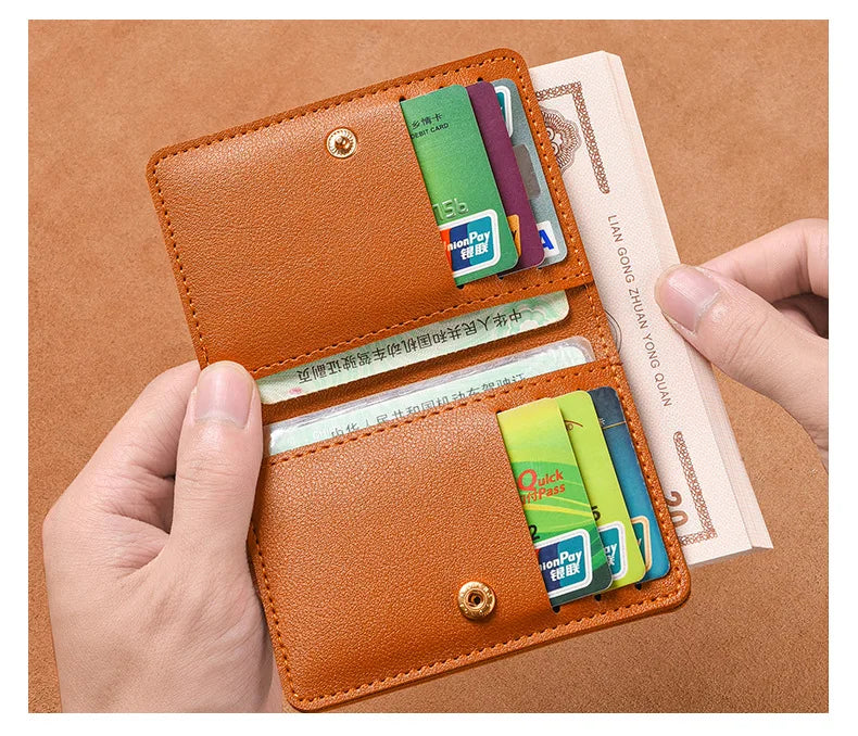 Classic Designer PU Leather Small Wallet for Men Short Simple Women's Purse Fashion Ultra Thin Credit Card Bag Coin Purse