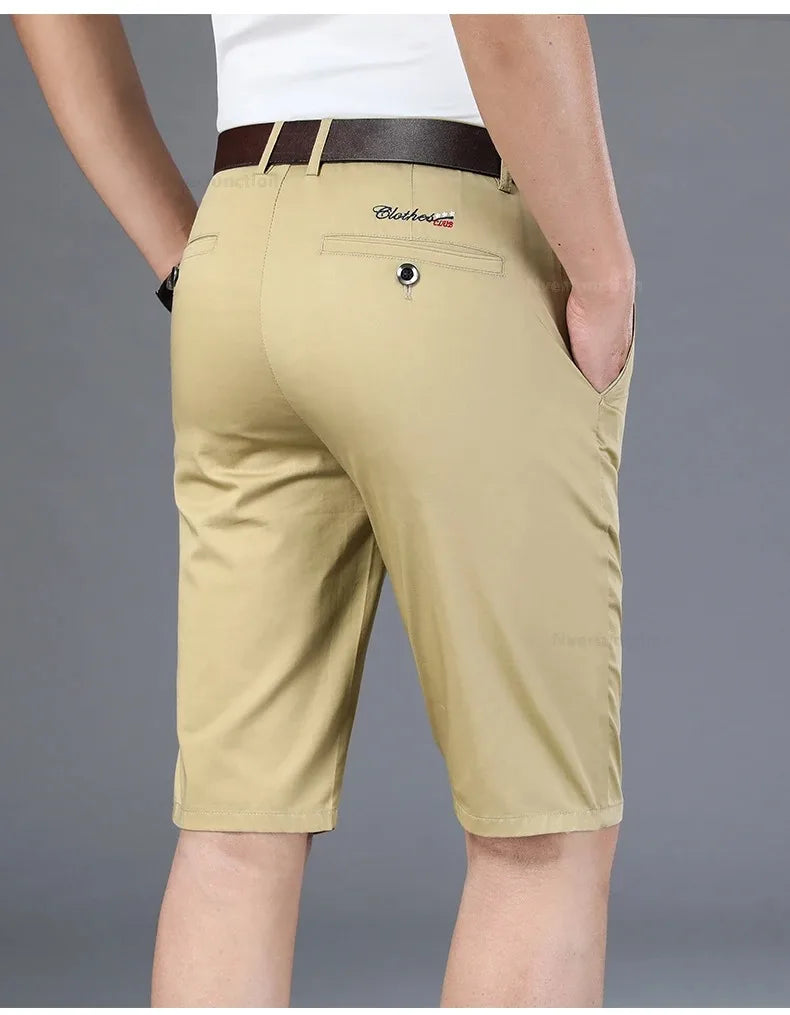 Men Shorts Summer New Knee Length Cotton Business Casual Pants Classic Brand Comfortable Clothing Shorts Male Boardshorts