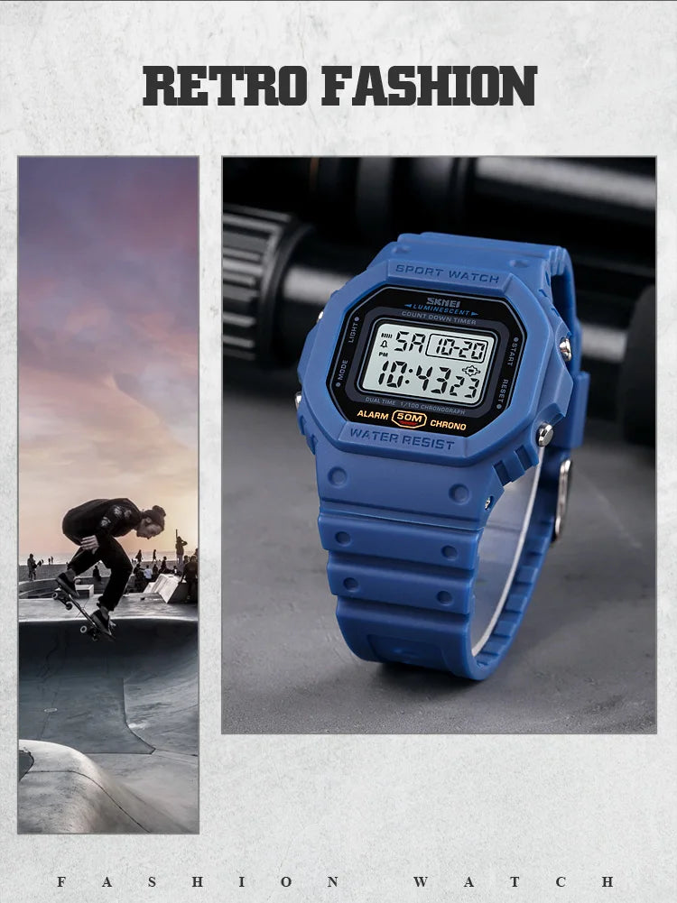 SKMEI 1628 Outdoor Military Digital Men Watches Retro Sport Waterproof Mens Electronic Male Wristwatches Clock 1988 reloj hombre