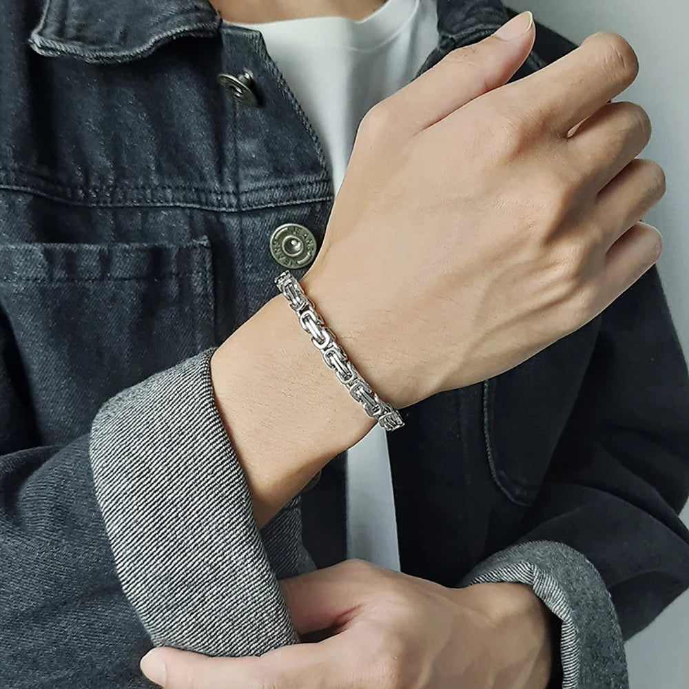 Newest 316L Stainless Steel Bracelet Men Women Wholelsale Wristband 4mm Gold Color Male Hand Chain Link Bracelet Hip Hop Jewelry
