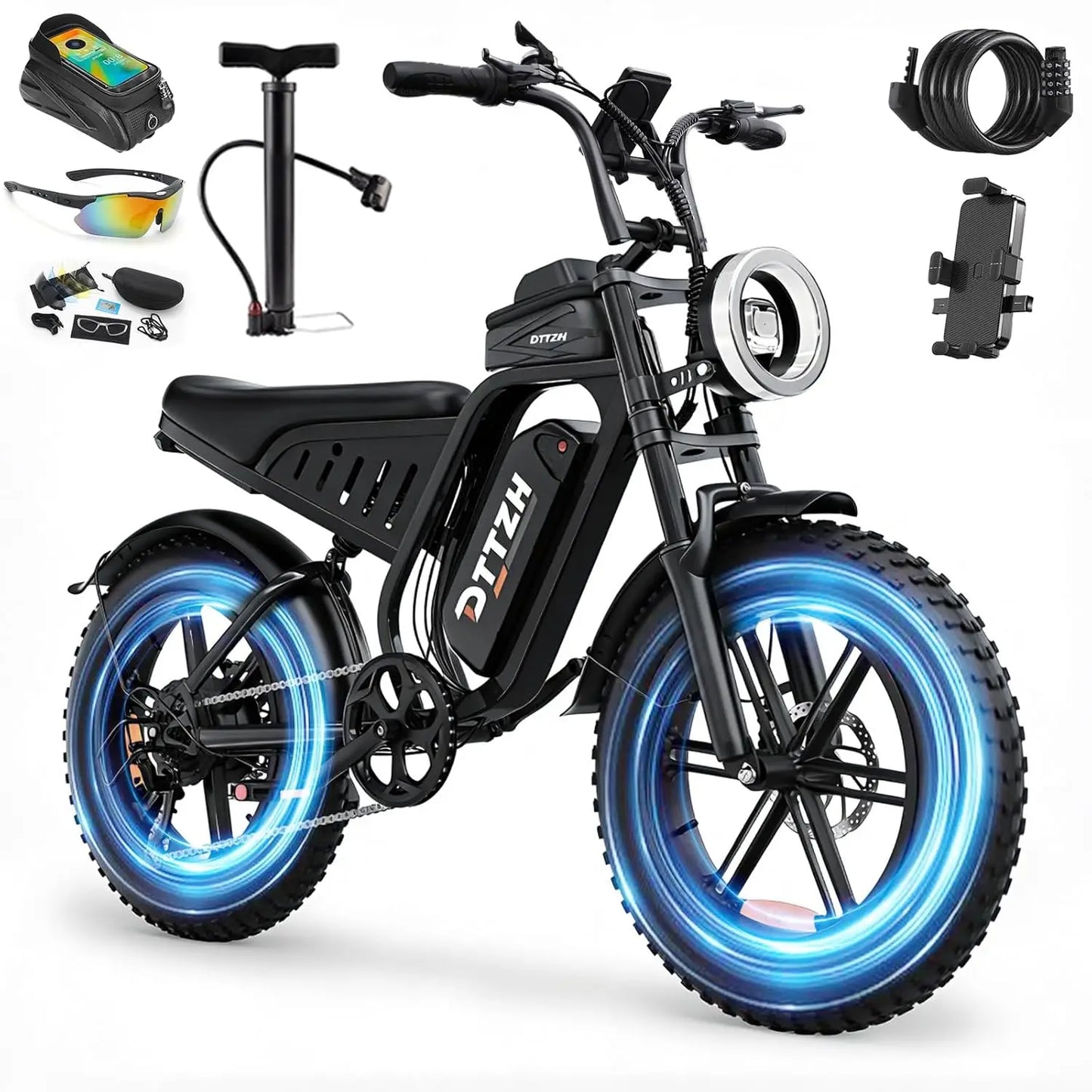 Electric Bike with NFC & Password Unlock, 4000/2000/1500W, 50/40/33MPH, 60V 30Ah, 48V 15/25Ah E-Bike, 100-60 Miles, Customized