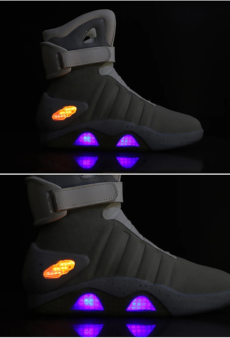 New Boots for Men,Women,USB Rechargeable Glowing Shoes Man Winter Boots Party Shoes Cool Soldier Boots Back to Future