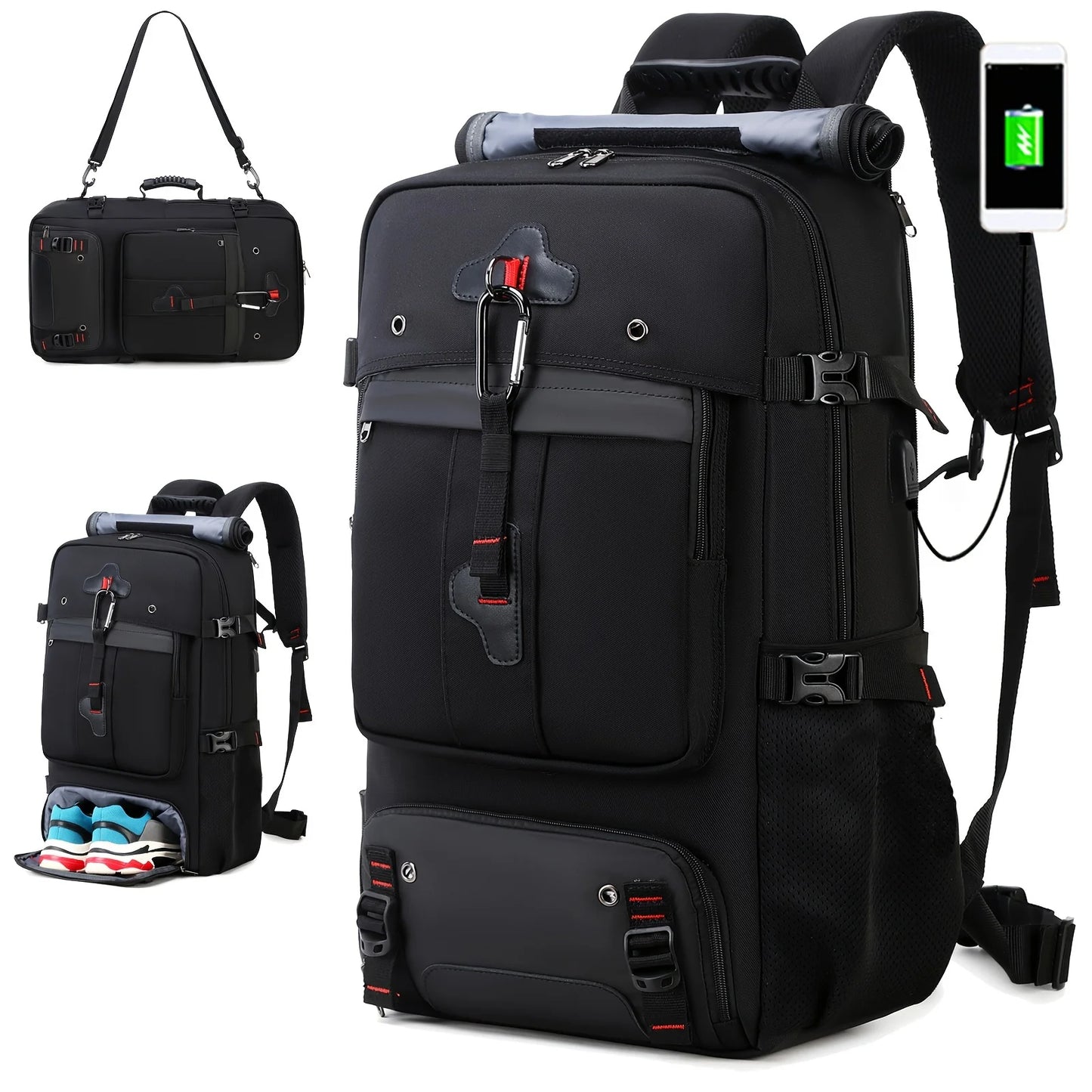 Travel Backpack for Men and Women Large Carry On Bag with Shoe Compartment Approved by Airlines 17Inch Laptop Backpack Gym Bag