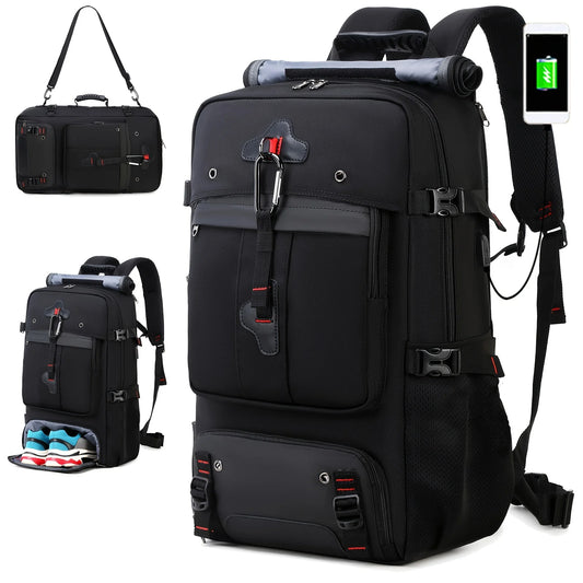 Travel Backpack for Men and Women Large Carry On Bag with Shoe Compartment Approved by Airlines 17Inch Laptop Backpack Gym Bag