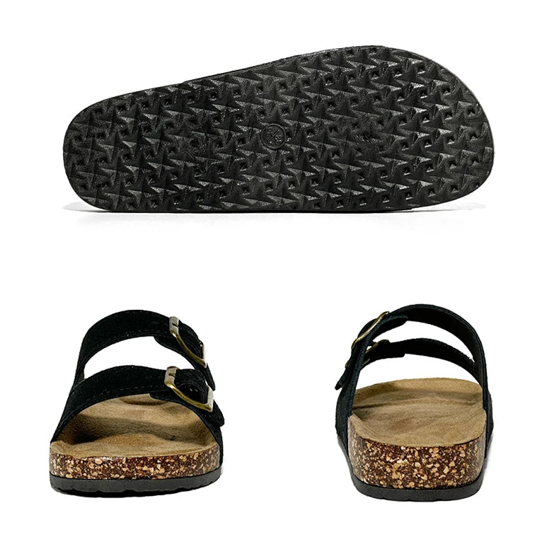 1 Pairs of Leather Sandal For Men And Women Beach Sandals 2025 Designer Men's Shoes Comfortable Slipper Original Brands Shoes