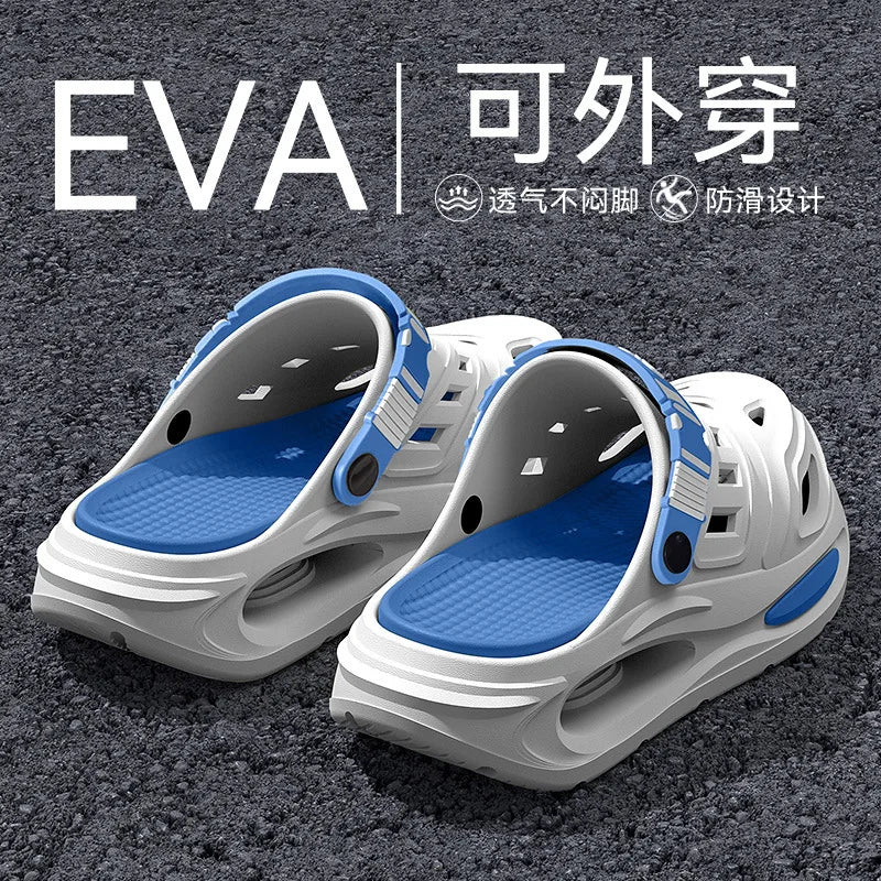 Men's summer outdoor sandals for 2025, new trendy thick sole, anti-slip, odor-resistant, two-way wear, men's flip-flops