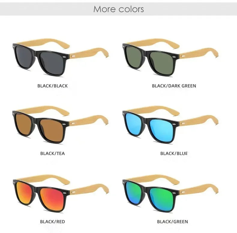 Wood Sunglasses Men Women Square Bamboo Women for Women Men Mirror Sun Glasses Oversize Retro De Sol Masculino Handmade