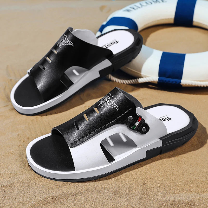 Slippers Men's Fashion 2024 New Summer Outdoor Casual Anti slip Men's Sandals Korean Edition Personalized Soft Sole Sandals for