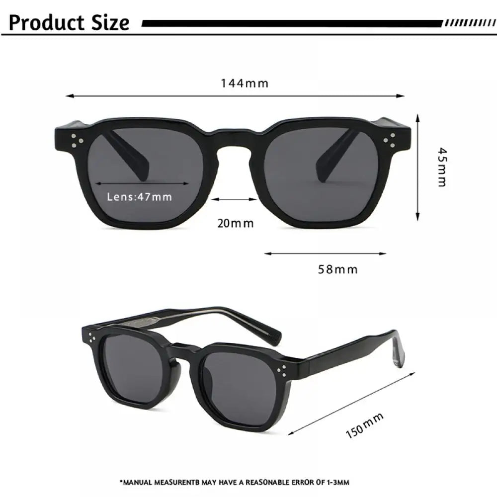 CATERSIDE Fashion Prescription Sunglasses 1.56 Refractive Index Lens Men's Small  Square Frame Women's Optical Sun Glasses