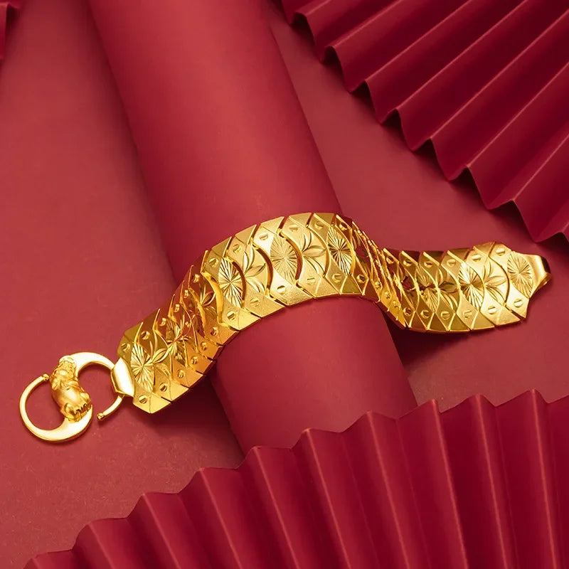 Fashionable imitation gold 2.8mm exquisite overbearing sun pattern all-star watch chain for boyfriend men's wedding decorations