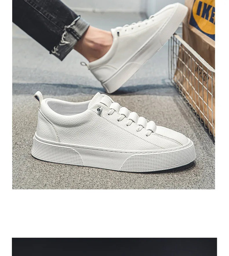 White Sneakers for Men  Fashion Casual Lace Up Round Toe Flat mens Running Sport Shoes Zapatillas Deportivas Hombre 2024