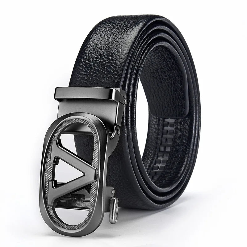 Belt, Men's Fashion, Student Automatic Buckle Leather Belt, Men's Business Casual Versatile Men's Pants Belt