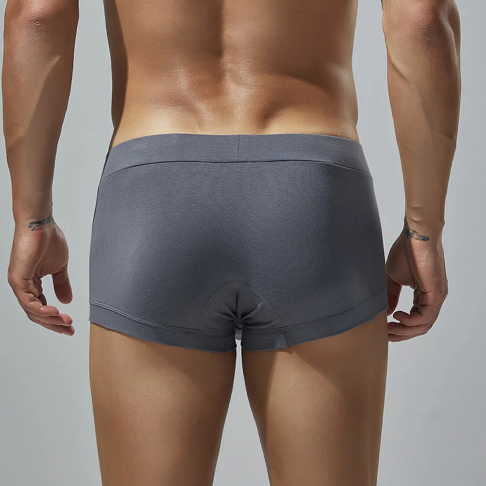 Men Sexy Underwear Boxer Briefs Comfortable Breathable Low Rise Intimates Hot Stretch Male Boxershorts Teenage Underpants