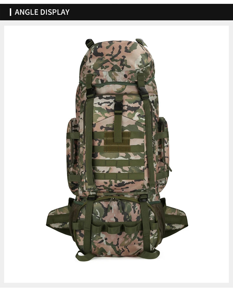 90L Travel Bag Camping Backpack Tactical Hiking Climbing Bags Outdoor Mountaineering Large Sport Bag Men Luggage Molle Rucksack