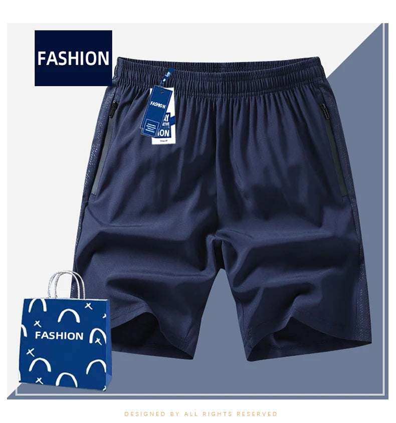 Men s shorts  outdoor casual and fashionable five quarter pants sports breathable men s loose straight leg elastic waist shorts