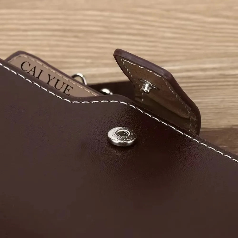 Luxury Short Men Tri- Fold Wallets PU Leather with Zipper Coin Purse Multifunctional Buckle Photo Card Holder Man Purses Wallet