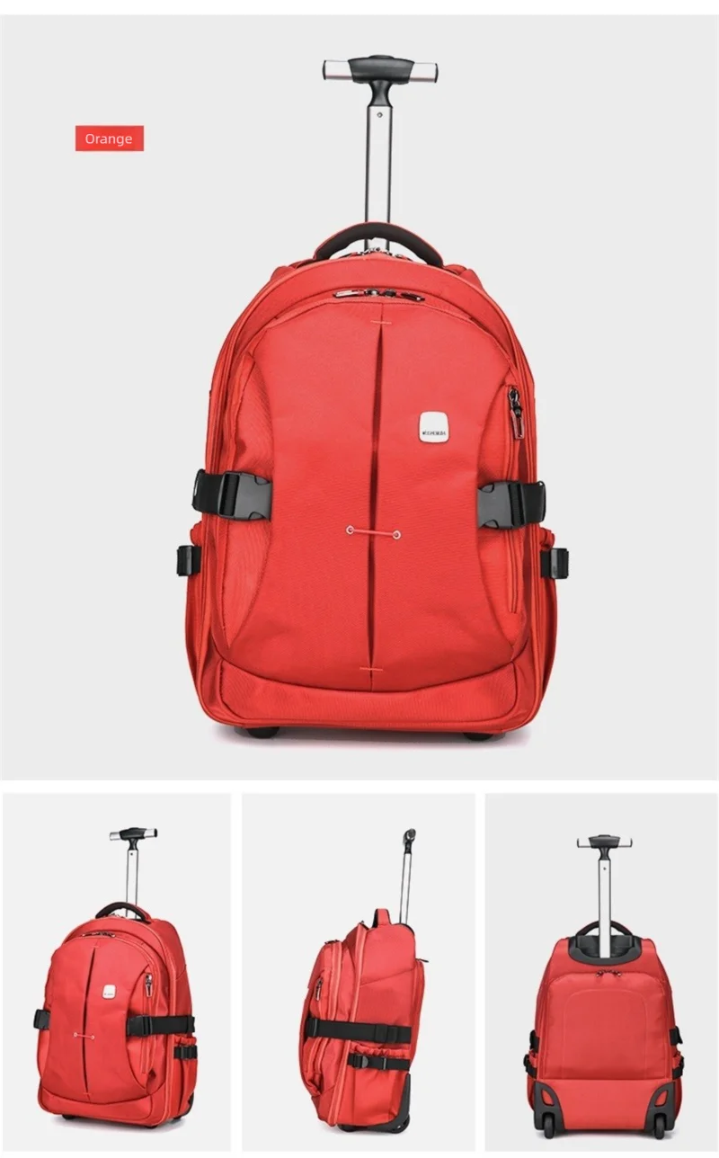 Airline Approved Carry On Backpack for Men Large Capacity Luggage with Telescopic Handle Durable Wheels TSA Friendly Travel Bag