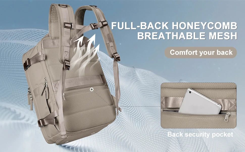 Travel Backpack for Men Women, 40L Flight Approved Carry on Hand Luggage, Anti-Theft Business Laptop Large Daypack Weekender Bag