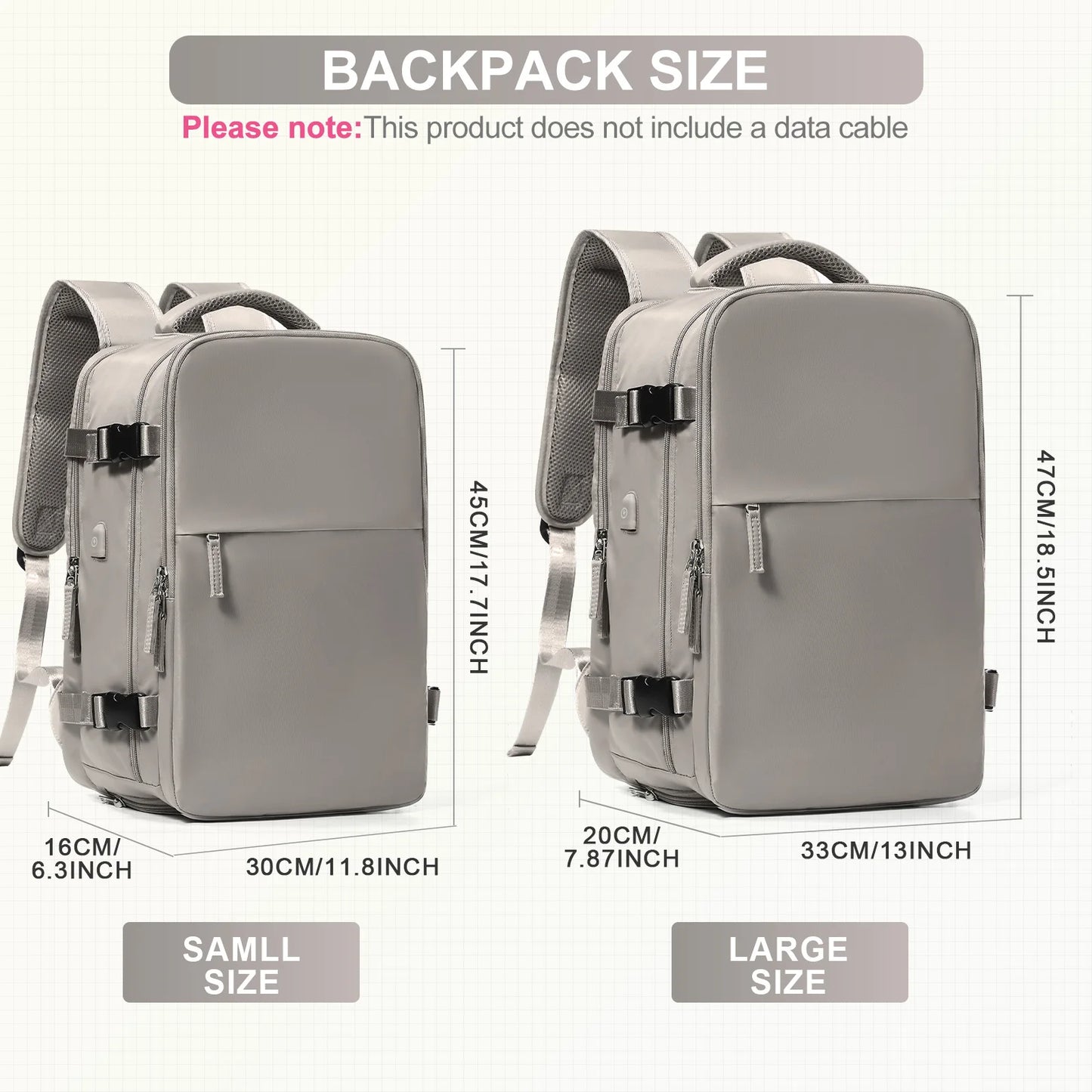 Travel Backpack for Men Women, 40L Flight Approved Carry on Hand Luggage, Anti-Theft Business Laptop Large Daypack Weekender Bag