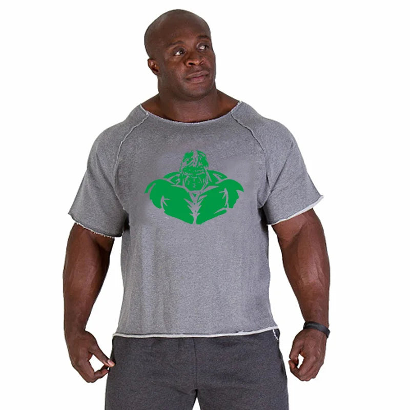 Men's T Shirts Fitness Men Bodybuilding  Shirt Batwing Sleeve Rag shirt Gym Fitness Muscle Running T shirt