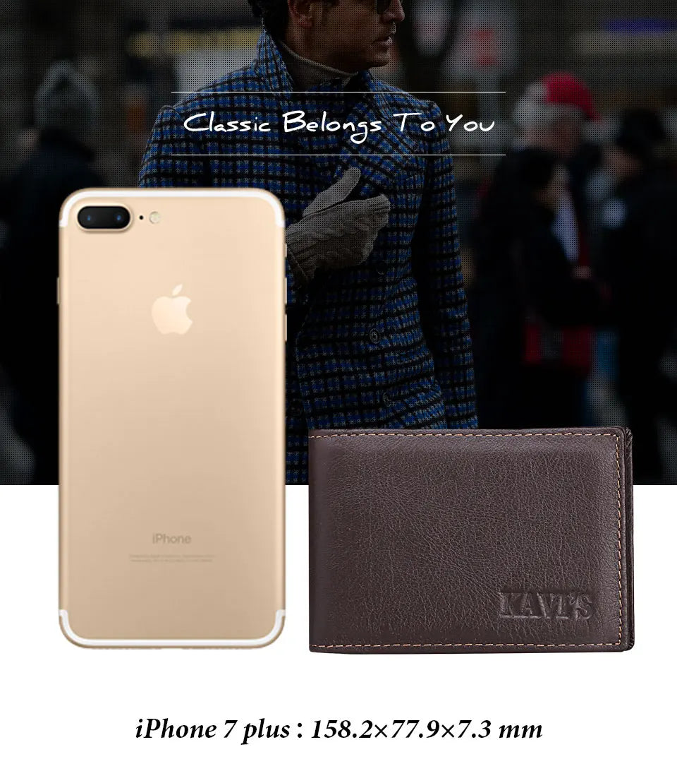 Genuine Leather Portable Slim Wallet for Men Mini Credit Card Holder Thin Small Card Organizer Purse Driver's License Money Bag