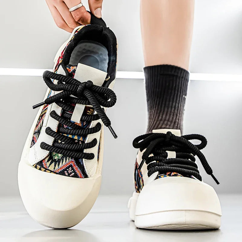 Trendy Street Style Lace Up Sneakers for Men Outdoor Activities Shoes Обувь Skate Shoes for Men Comfy Non Slip Casual Sneakers