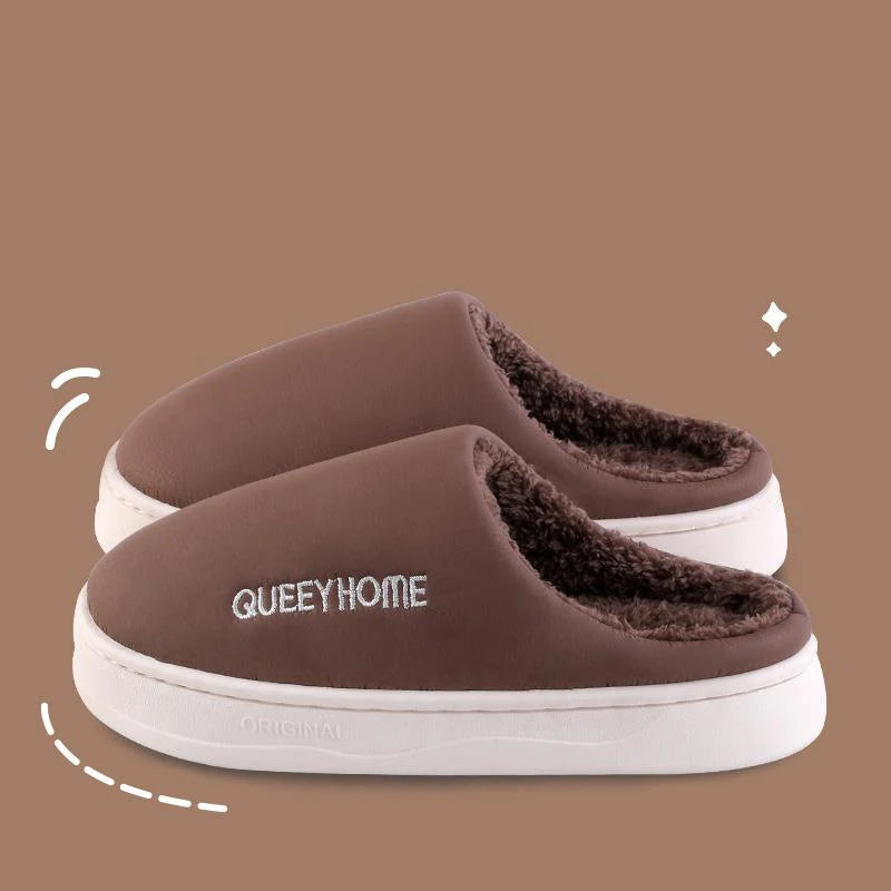 2025 New Winter Slippers for Men & Women: Plush Warm Fleece Lining, Anti-Slip Thick Sole, Indoor Home Comfort