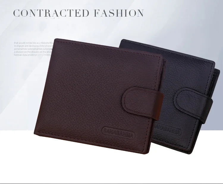 Genuine Leather Men Wallets Classic Free Engraving Name Zipper Purse Man Card Horder Famous Brand Quality Male Wallet For Boy