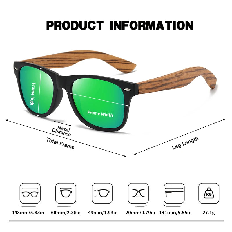 JUNCTURE Fashion Bamboo Wood Vintage Square Sunglasses Men Women Luxury Brand Designer Sun Glasses Wooden Driving UV400 Eyewear
