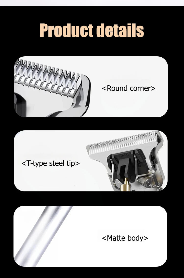 Electric Hair Clipper Trimmer Professional Cordless Haircut Kit with Adjustable Combs For Men Women Kids Home Barber Styling