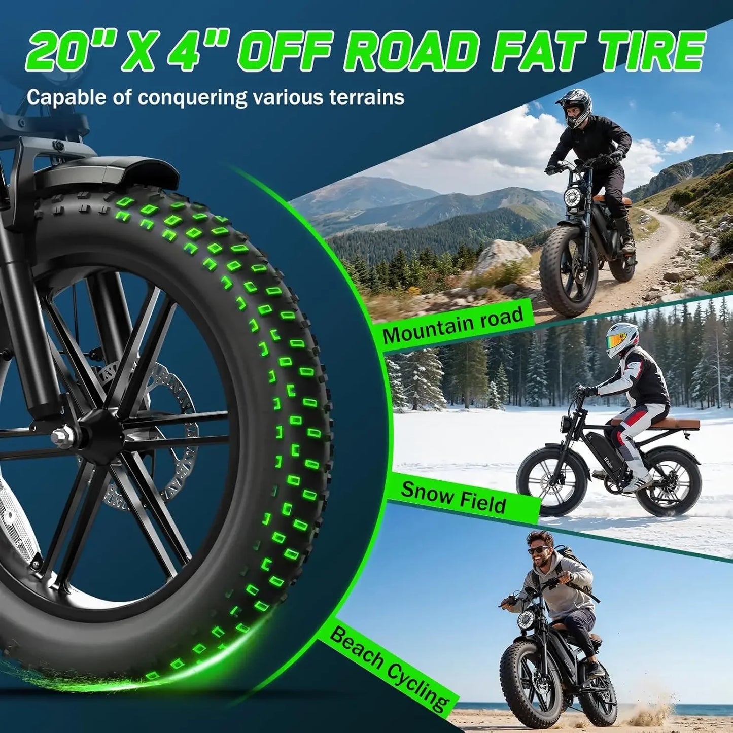 SISIAGD Electric Bike for Adults,1500W Peak Ebike,48V 15/ 30AH Waterproof Removable Battery,60-100 Miles,7 Speed,30, Customized