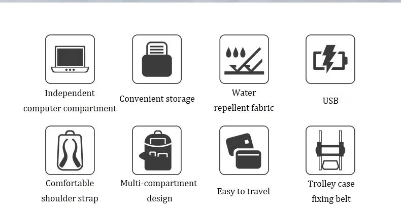 Large Capacity Men's Backpack Expandable Business Travel Bag 15.6 inch Laptop Waterproof Backpack USB Charging Camping Baggage