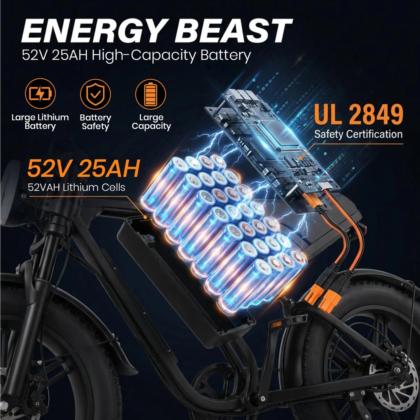 750W/1500w Adult Electric Bike, 20 MPH, 48V 10.4Ah/52V 25Ah Removable Battery, 14 Inch Folding Electric Bike, Dual Disc Brake