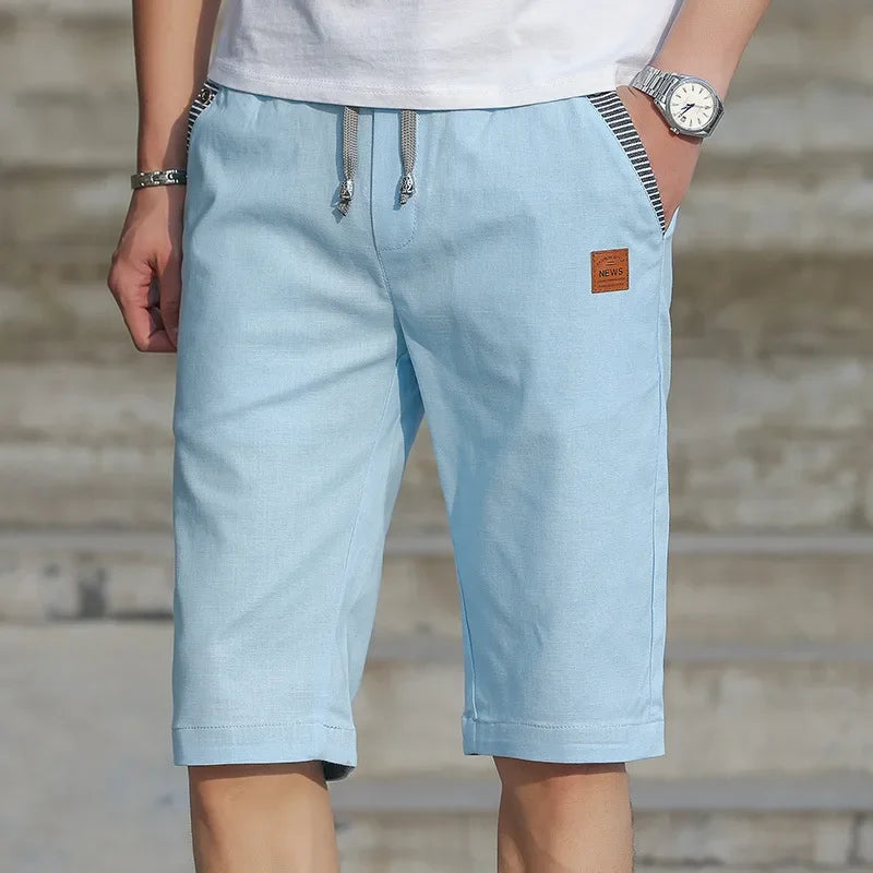 Sport Shorts Man Summer Men's Casual Cotton Linen Shorts Beach Short Pants Male Bermudas Trend Breeches Casual Classic Brand
