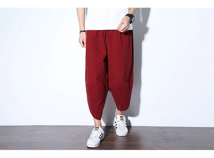 2024 New Casual Shorts Man Solid Harem Men's Summer Shorts Knee-length Short Pants For Men Bermuda Shorts Men's Summer Breeches