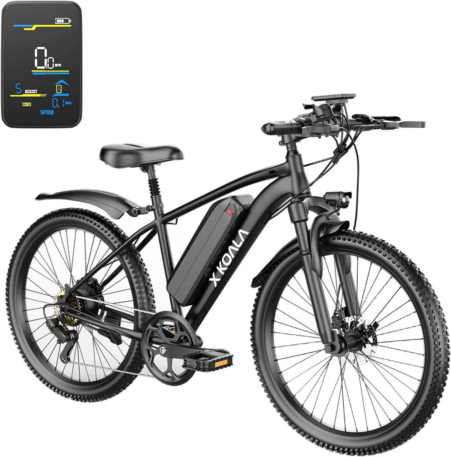 7-Speed E-Bike for Adults, 26" Electric Bicycle 1200W Peak Motor, 55 Miles 25MPH Commuting & Off-Road Electric Mountain Bike,