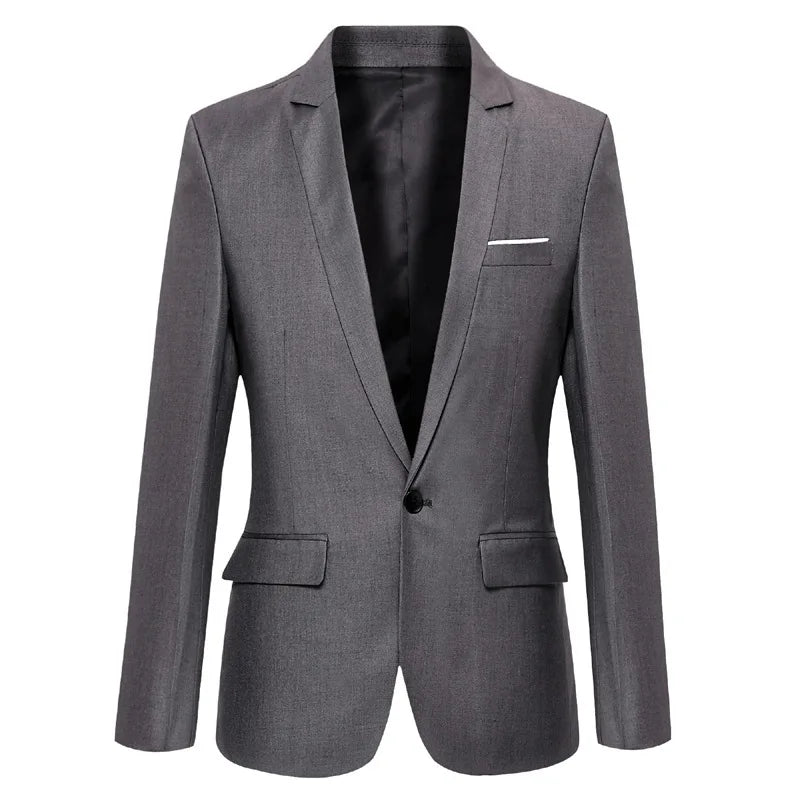 Men's Suit Jacket Casual Business Blazer Elegant Black Slim Fit Navy Blue Red Spring Autumn  Male Suits Blazer Coat