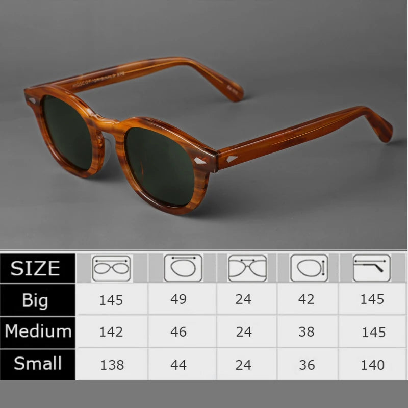 Men's Sunglasses Woman Johnny Depp Polarized Sun Glasses Acetate Frame Luxury Brand Vintage Driver's Shade